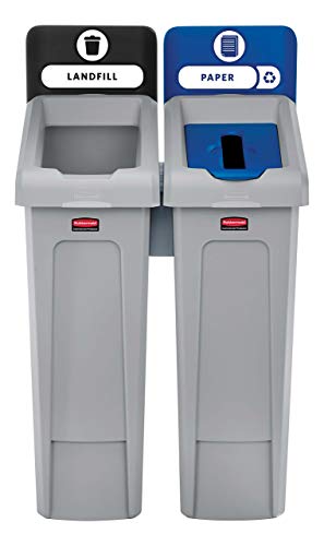 Rubbermaid Commercial Products SLIM JIM Recycling Station 1-Stream Bottles/Cans Bin/Can/Kit/Station, 23 GAL, for Kitchens/Classrooms/Offices/Back of House/Higher Education/Commercial Facilities: Amazon.com: Industrial & Scientific