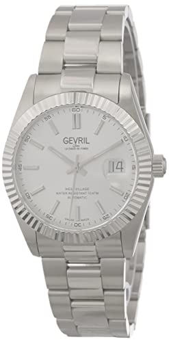 Gevril 48922 Men's West Village Automatic Watch, 316L Stainless Steel Bracelet with Deployment Buckle