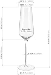 Champagne Crystal Flutes Glasses, Set of 4 - Modern Elegant Sparking Wine Glasses, Hand Blown - Good for Wedding, Anniversary, Christmas - 12oz / 350ml