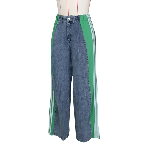 Jean Jambes Larges Femmes Pantalon Denim Droit Longueur Sol FGRID S - 2