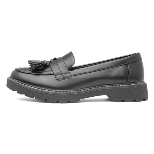 Lilley Womens Black Tassel Loafer - Size 4 UK - Black