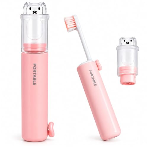 Buy Prostuff.in Mini Folding Toothbrush - 2 in 1 Portable Travel Toothbrush with Cover and Toothpaste Case, Foldable and Replaceable Heads - Multicolour (1 Pcs) Online at Low Prices in India - Amazon.in - Image 2