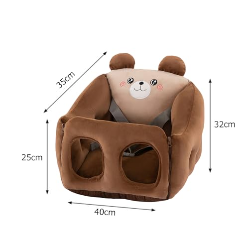 Baby Support Sofa Chair Plush Anima Baby Chair for Sitting Up Support Seat Infant Seats for Sitting Up 6-12 Months (Dark Khaki, 40cm*32cm)
