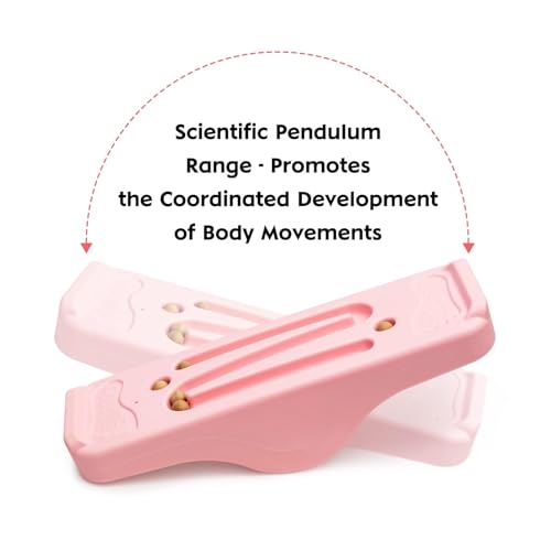 Planche Equilibre pour Enfant,Planche D'équilibre avec du Feutre,Planche À Balancer Montessori Balance Board avec Design Incurvé,aire de jeux interieur exterieur jeu educatif Dès 2 ans – Image 4