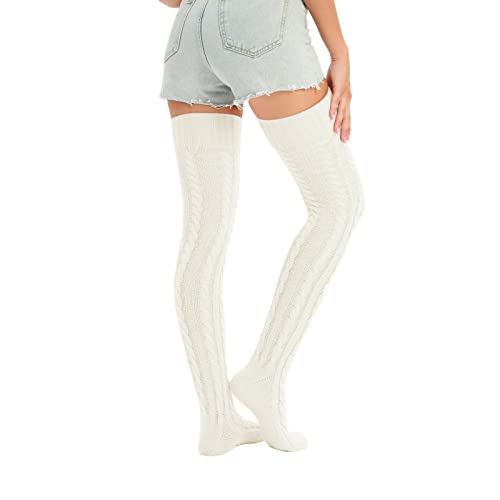 Image of Sexybody Women's Thigh High Socks Over the Knee Knit Socks, Winter Leg Warmers Stockings Knee High Tube Arctic Fleece