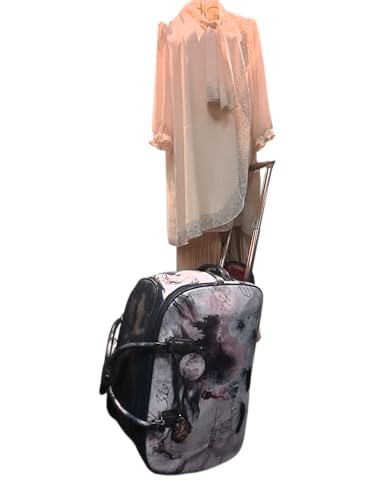 Fairy Tale Leather Travel Duffle Bag with Wheel - Women's Rolling Overnight Luggage Tote with Artistic Design (Green)2