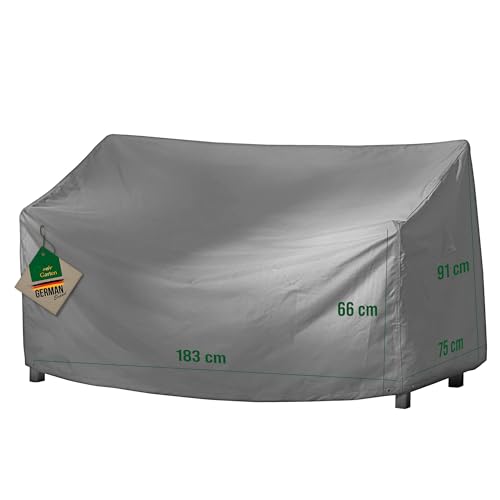 Mehr Garten Gartenbank Abdeckung 3 Sitzer, 183x75x66/91 cm, grau, Oxford 600D Gewebe, Schutzhülle Gartenbank, wasserdicht, UV-beständig und wetterfest