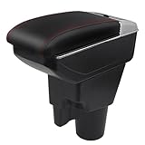 YJYWZH Car Armrest For KIA Picanto 2008-2019 Dual Layer Interior Center Consoles Black Storage Arm Rest