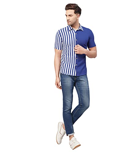 Image of GRITSTONES Men Stripe Cotton Blend Shirts