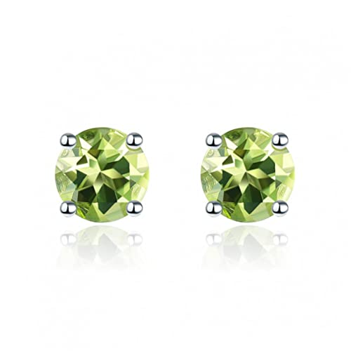 Boucles d'oreilles Citrine 925 STAD Round 4 mm pour Femmes