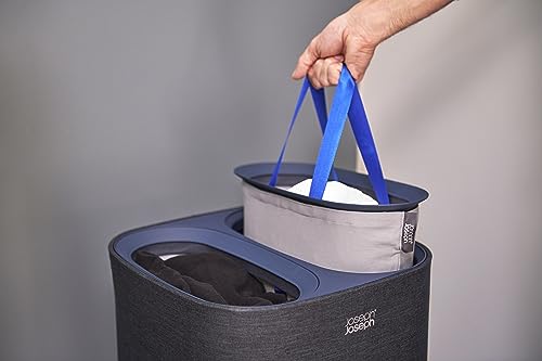 Joseph Joseph Tota 60 liter/15.8 gallon Laundry Hamper Separation Basket with lid, 2 Removable Washing Bags with Handles- Dark Blue by Joseph Joseph - Image 3