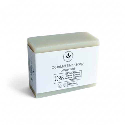 Merlinera Colloidal Silver Soap - Made with 99.9% Pure Colloidal Silver Soap Bar - No Paraben - No Colorant - No SLES - No SLS - Face & Body (4.5 oz Unscented 1 Pack)