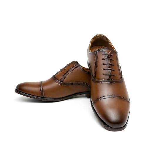 Men's Dress Shoes PU Leather Oxford for Men Classic Comfortable Formal Business lace up No Creases Mens Dress Shoes3
