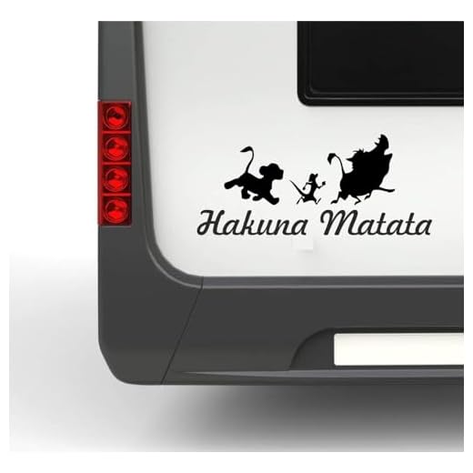 Rakelfix Schriftzug Hakuna Matata mit 3 Tieren Sticker Autoaufkleber