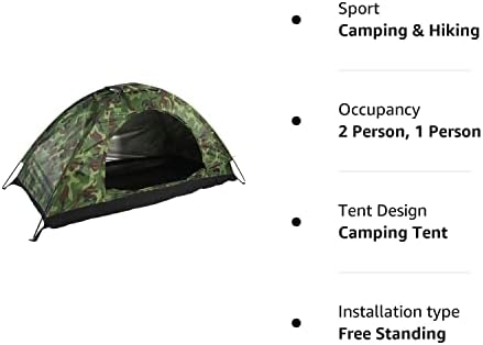 Camping Tent Outdoor-One man Tent- Camping Pop-up Tent, dome tent Waterproof One Person Tent Outdoor Camouflage UV Protection for Camping Hiking