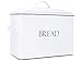 OUTSHINE Farmhouse Bread Box for Kitchen Countertop | White Enamel Bread Storage Container with Fitted Lid | Large Metal Bread Bin for Small Kitchen | Modern Corner Bread Boxes for Kitchen Counter