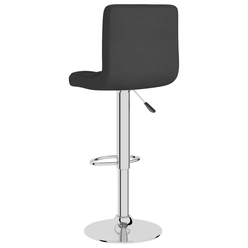 Taburete de bar de tela negra con reposapiés y muelle de gas, altura regulable, giratorio, estructura de acero cromado para cocina, comedor, bar, bar, sala de fiestas