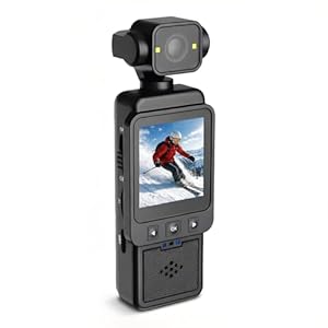 Caméra Vlog 1080p avec Objectif Rotatif à 270°, Cam avec Stabilisation Numérique et écran 1,53 Pouces, Caméscope Multi-Supports pour Vidéos en Extérieur