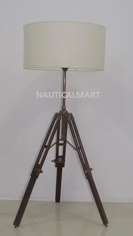 NauticalMart Antique Designer's Brass Finish Tripod Table LAMP