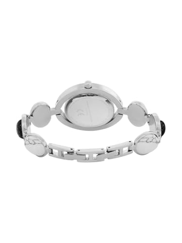 Image of French Connection Sunray Black Round Dial with Steel with Black and White Stone Alloy Strap Watch - for Womens FCD1BSM