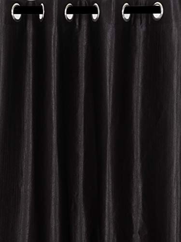 Image of Home Sizzler Long Crush 2 Piece Black Long Door Curtain, 9 feet