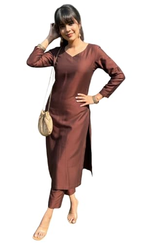 Tenue traditionnelle indienne en viscose anti-froissement avec ensemble de pantalon Kurta
