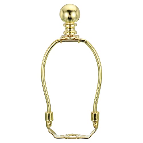 PATIKIL 5 Pulgadas Lámpara Arpa Kit con Remate, 1 Juego Desmontable Lámpara Sombra Soporte, Bricolaje Iluminación Accesorios para Mesa Lámpara Piso Lámpara, Dorado Tono