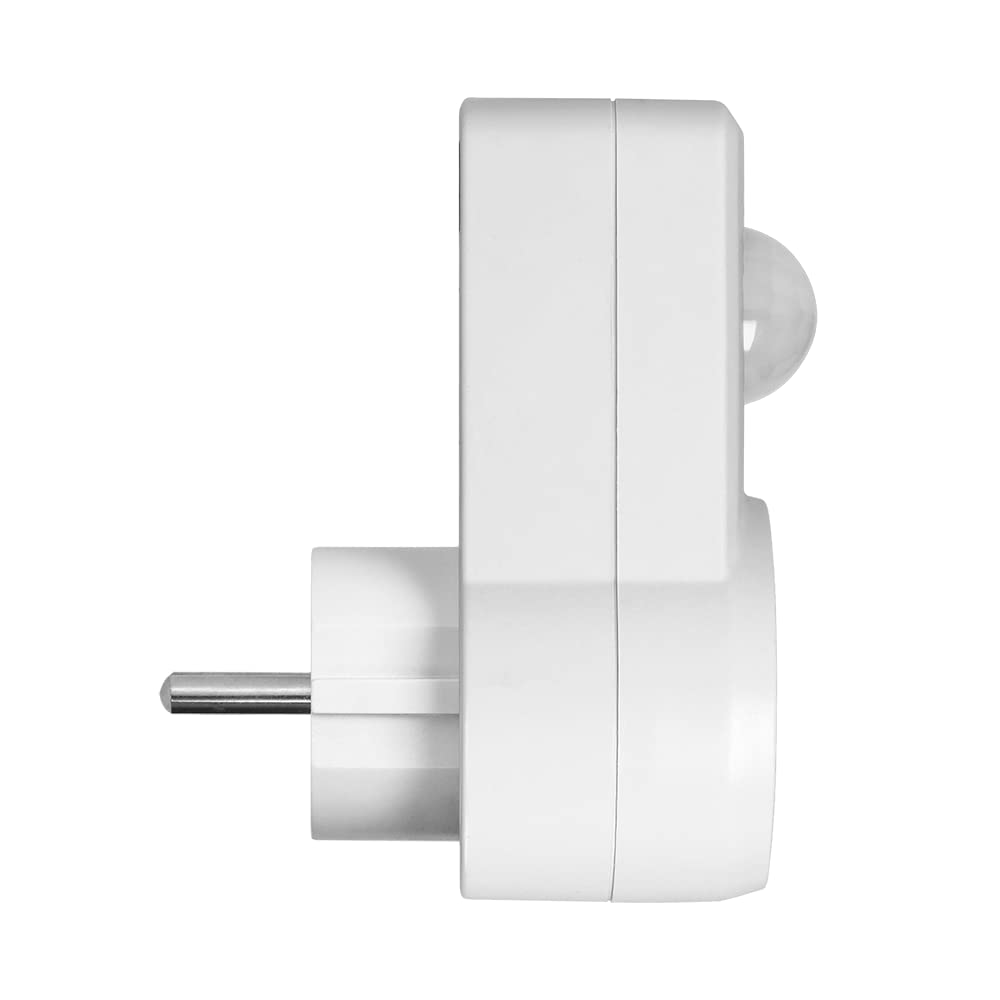 Virone MS-1(GS) Prise détecteur de Mouvement 120 degrés IP20 280W Time Réglage du Temps d'éclairage Réglage de la Zone de détection Sens Version Schuko - Produit pour Le Marché Allemand.