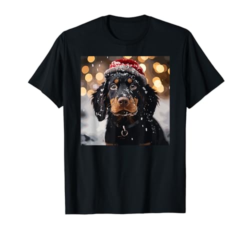 Questo è il perfetto design natalizio Gordon Setter Puppy Dog Playing In Snow per qualsiasi amante dei cuccioli che conosci che ha un senso dell'umorismo unico e uno stile di classe. Se sei un vero cane papà o mamma cane, questo design è per te!
