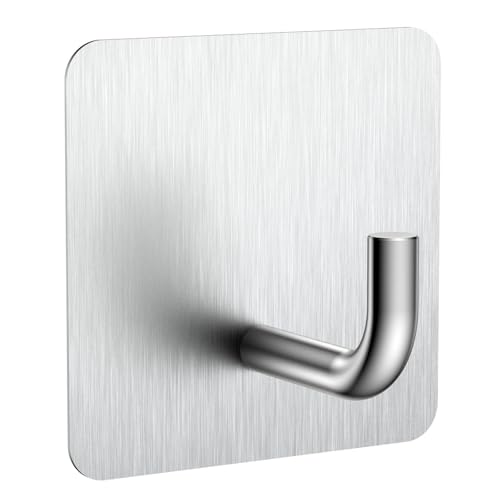 KRUI 1 Pcs Adhesive Wall Hooks for Emergency Fire Blankets, Heavy Duty Stainless Steel Wall Hanging Hooks Waterproof and Fireproof for Home Kitchen Bathroom Office