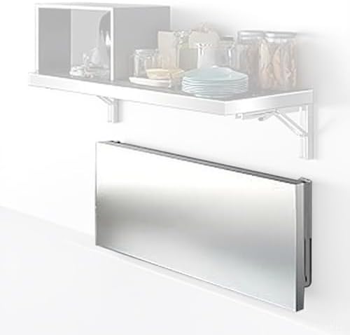 Stainless Steel Wall-Mounted Folding Desk | Space-Saving Compact Floating Workbench for Small Areas | Versatile Dining & Office Solution