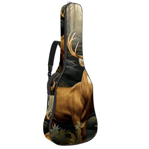 Sac pour guitare acoustique étanche motif cerf multicolore 42.9" Housse de transport