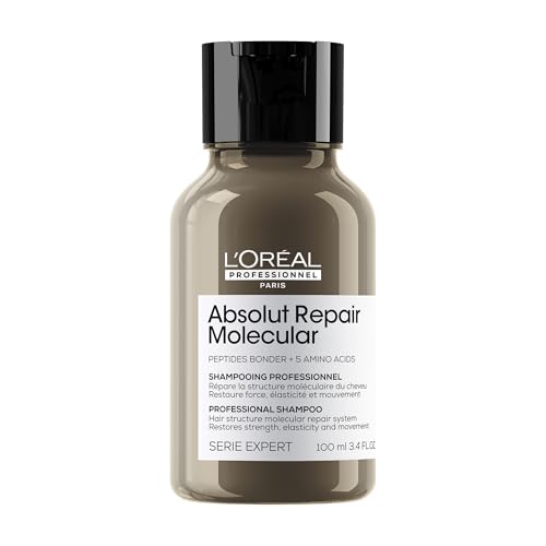 Champú Absolut Repair Molecular, sin sulfatos, repara el daño y restaura la fuerza, para cabello dañado, 100 ml