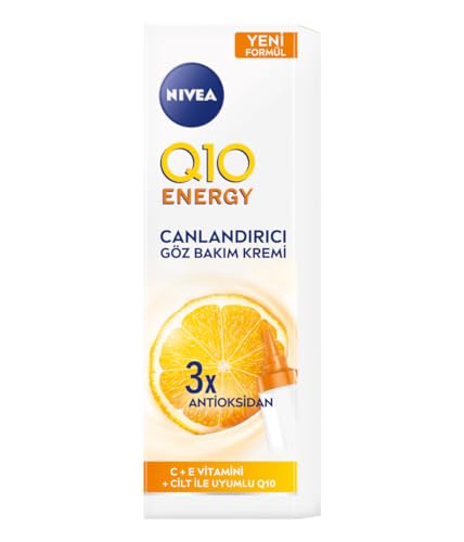 NIVEA Q10 - Crema antiarrugas para los ojos con Q10, vitamina C y E, suaviza las patas de gallo, crema hidratante para el contorno de los ojos, Q10 Energy antiarrugas y refrescante cuidado de los ojos