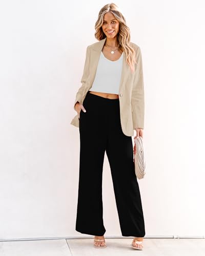 luvamia Blazers for Women Business Casual Dressy Work Fashion Lightweight Spring Summer Linen Unlined 2025 Suit Jackets