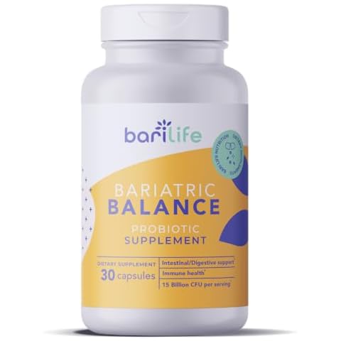 Bari Life Probiotic Supplement, Post-Op Bariatric Probiotics for Digestive Health, 30 Easy to Swallow Capsules, 15 Billion CFU Cover