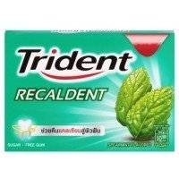 Trident Recaldent Chewing Gum Spearmint Flavored Sugar Free Dental Health Net Wt 11.2 G(pack of 9)
