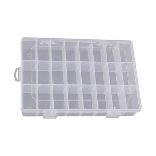 Image of GSHLLO 24 Grid Storage Box Plastic Compartment Box Small Removable Divider Case Clear Adjustable Jewellery Box Diamond Art Organiser Box Transparent Divider Organiser