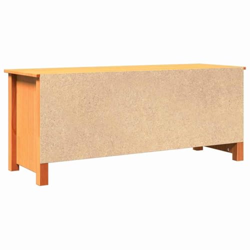 Banc de rangement en pin massif authentique Mangloder marron ciré - 8
