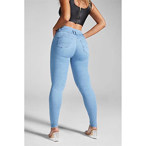 Butt Lifting Jeans for Women 3 Buttons High Waist Slimming Skinny Jean Classic Stretch Slim Fit Denim Pants3