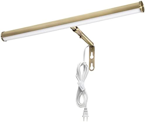 Maxxima 14 in. LED Picture Light w/Antique Brass Finish, 200 Lumens, 3000K Warm White, Integrated LED Display Wall Light w/On/Off Switch