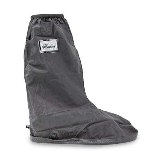 Polaina Bota Galocha 100% Impermeável De Chuva Para Moto Motoqueiro Solado Meia Sola (Preto, BR, Adu