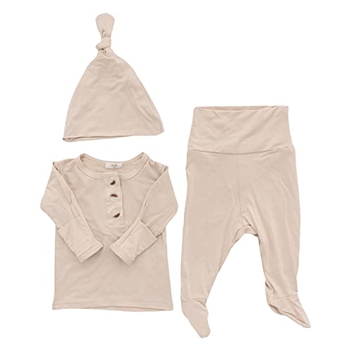 Image of Coming Home Outfit and Hat Set for newborn boy and newborn girl, soft and stretchy gender neutral baby clothes, layette