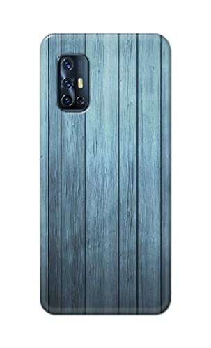 Image of Printed Hard Back Cover Case for Vivo V17 Back Cover (Wooden Blue) -1302