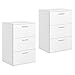 Yaheetech 2 x Nachtschrank Kommode Boxspringbett, Nachttisch Nachtkommode 59cm hoch, Schubladen mit Griff Weiß