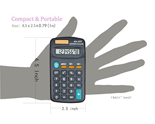 Basic Calculator Dual Power 8 Digit Desktop Calculator (Black,Set Of 5) #TOP3