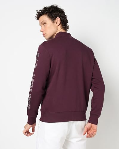 Image of Gap Men Graphic Print Full Sleeves Collared Neck Sweatshirt