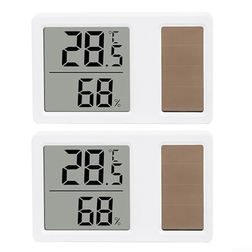 Leicht ablesbares digitales Solar-Thermometer und Hygrometer, perfekt für kinderfreundliche Umgebungen (7 x 4,3 cm)