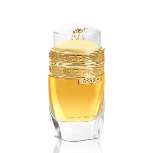 Arabia Eau de Parfum for Women, 100ml - Floral Fruity Fragrance with Rose, Raspberry, Vanilla, Sandalwood, Oakmoss, Amber & Musk Notes, Elegant Long-lasting Perfume for Daily Wear
