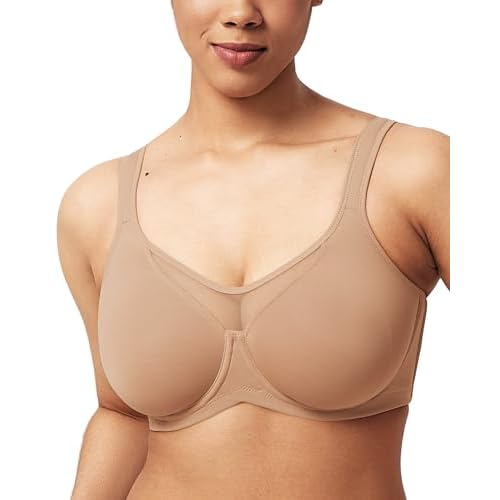 HSIA Minimizer Bras for Women, Full Coverage Coolcomfort Plus Size Bra | Supportive Underwire, Minimizing, Cooling Comfort, Unlined, Seamless, Back Smoothing, Unpadded, T Shirt Bra for Large